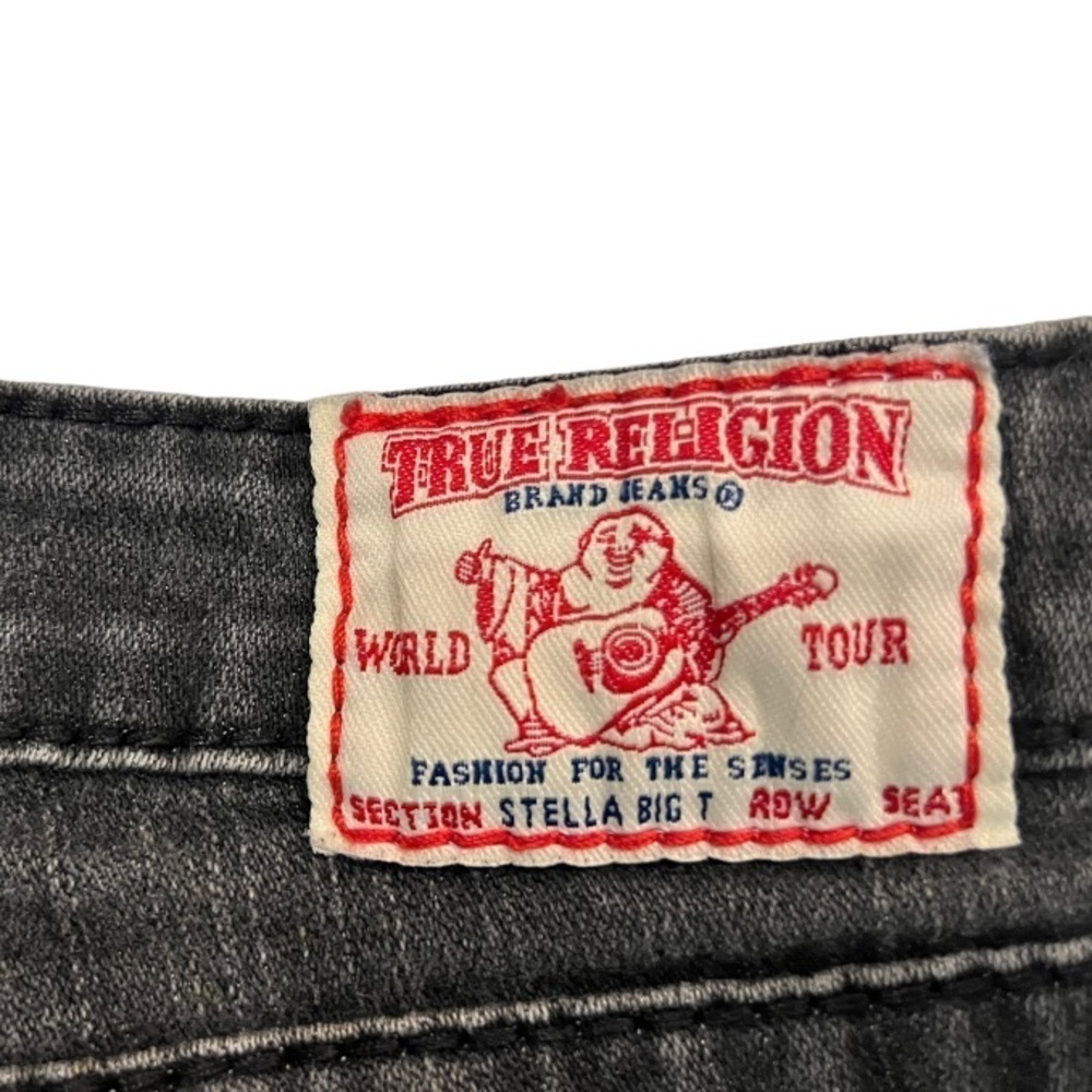 True Religion Stella Big T Black Jeans 29 Made in USA Skinny Low Rise Vintage - Picture 6 of 14